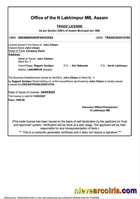 India Lakhimpur trade license